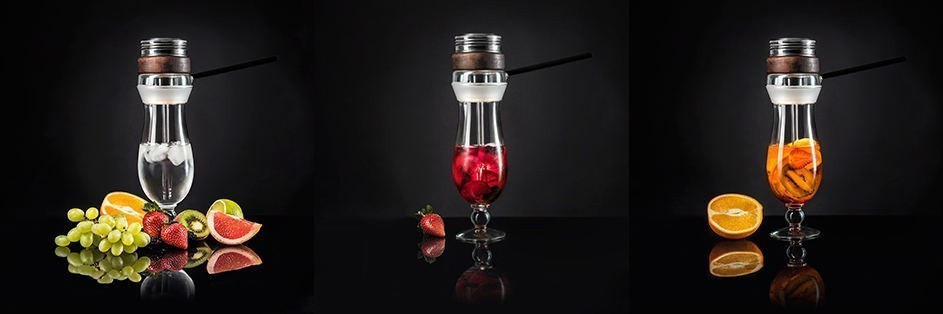 кальян на стакане с фруктами