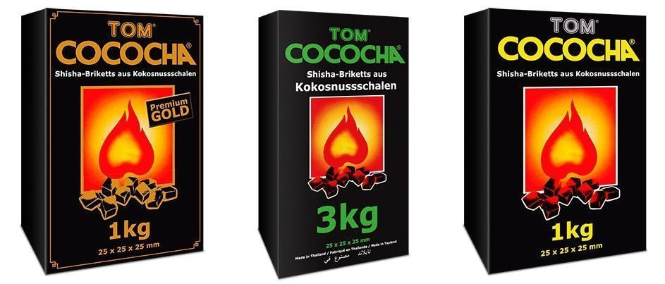 кокосовый уголь для кальяна Tom Cococha Gold Green Yellow