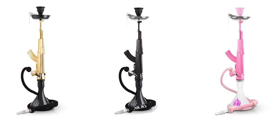 mob hookah кальян ak 47 золотий чорний рожевий