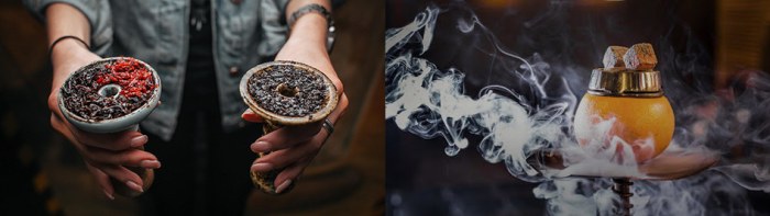 чаша для кальяна, забитая табаком