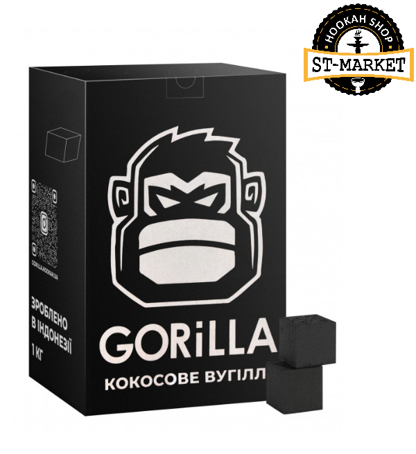 Кокосовый уголь Gorilla 2.5х2.5, 1кг